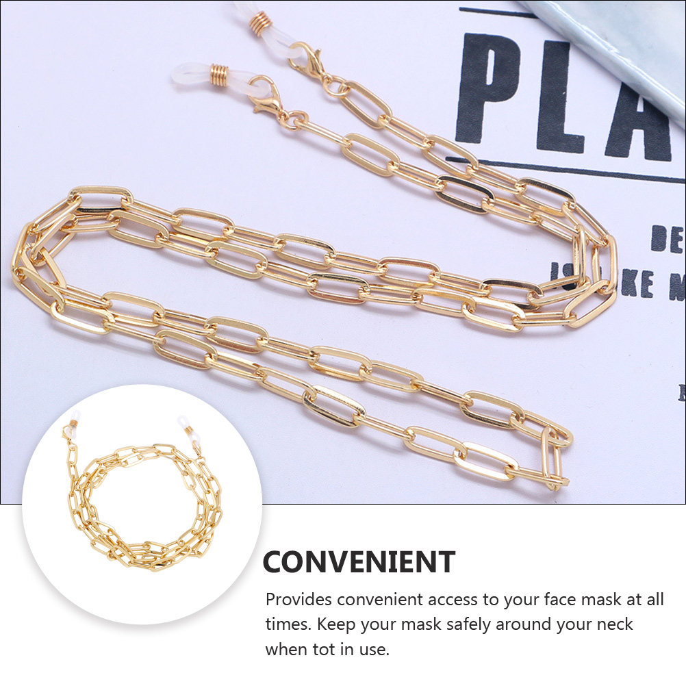 سلسلة نظارات بمشبك ورقي ذهبي،  - مراجعة Mask Chain Holder وسعره